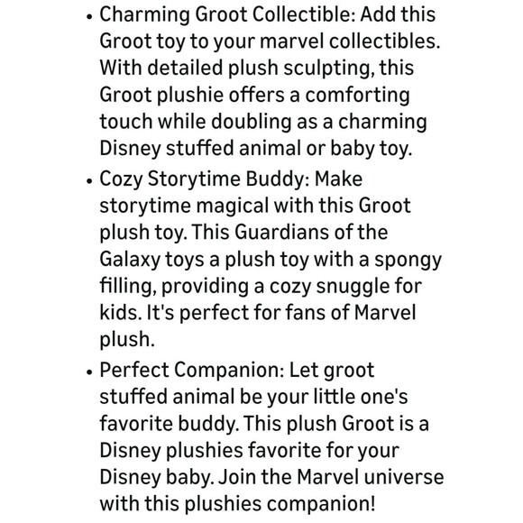 Giant Large 24" pillow Sleeping Groot Cuddleez stuffed Plush Disney Marvel toy - Picture 5 of 9